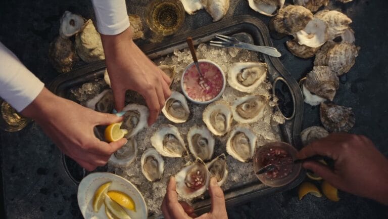 Oysters on ice