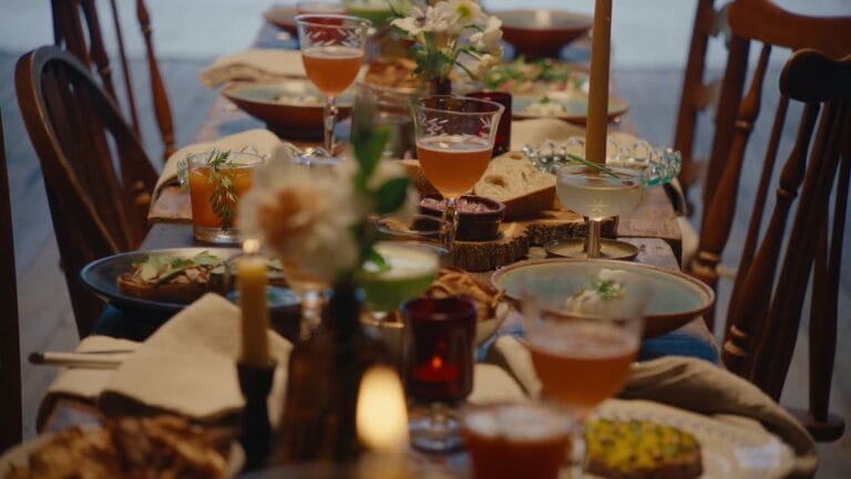 A long dinner table